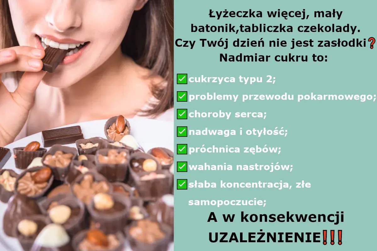 Nadmiar cukru to ryzyko cukrzycy, chorób serca, próchnicy i uzależnienia. Zastanów się nad wpływem cukru na organizm.